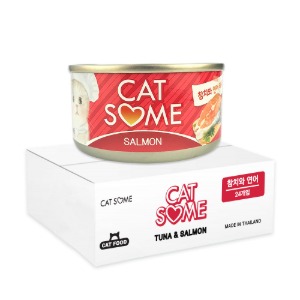 CATSOME 캣썸 고양이캔 참치와 연어 80G(1BOX) +10%할인쿠폰