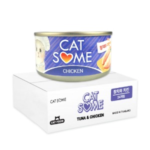 CATSOME 캣썸 고양이캔 참치와 치킨 80G(1BOX) +10%할인쿠폰