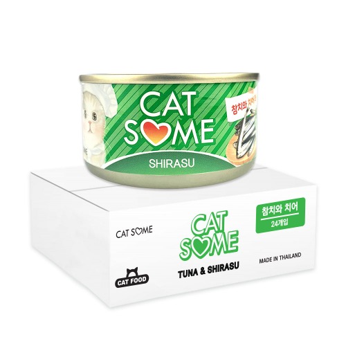 CATSOME 캣썸 고양이캔 참치와 치어 80G(1BOX) +10%할인쿠폰