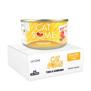 CATSOME 캣썸 고양이캔 참치와 게맛살 80G(1BOX) +10%할인쿠폰